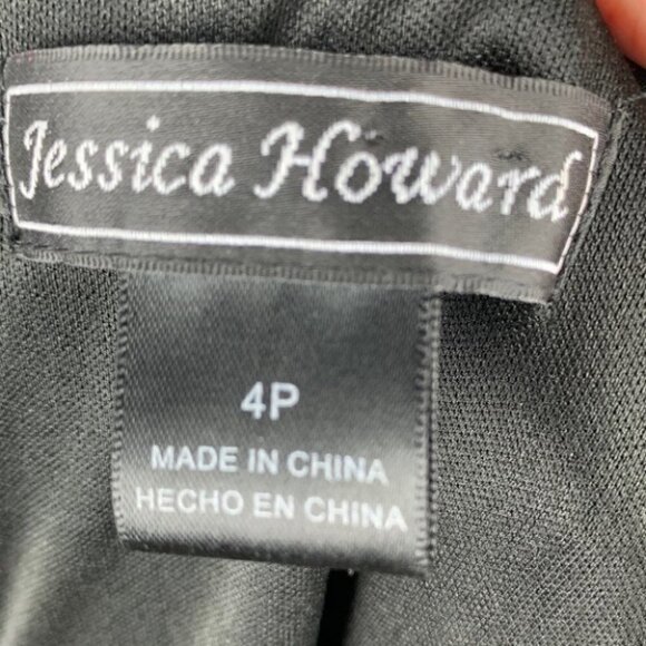 Jessica Howard dress size 4p Black Taffeta Floral - Picture 8 of 13